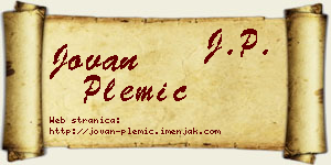 Jovan Plemić vizit kartica